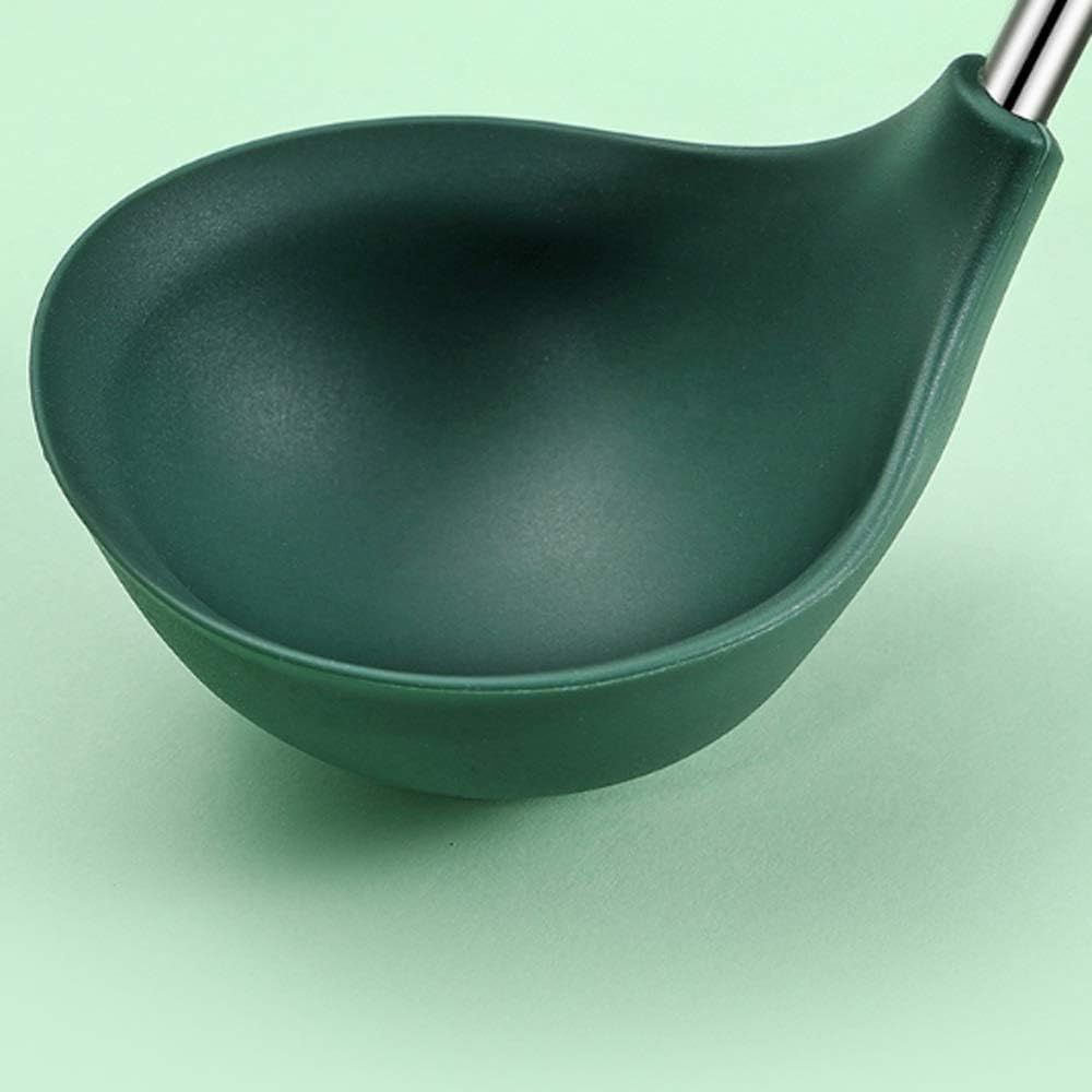 High Temperature Resistant Silicone Soup Spoon Kitchen Nonstick Long Handle view 3