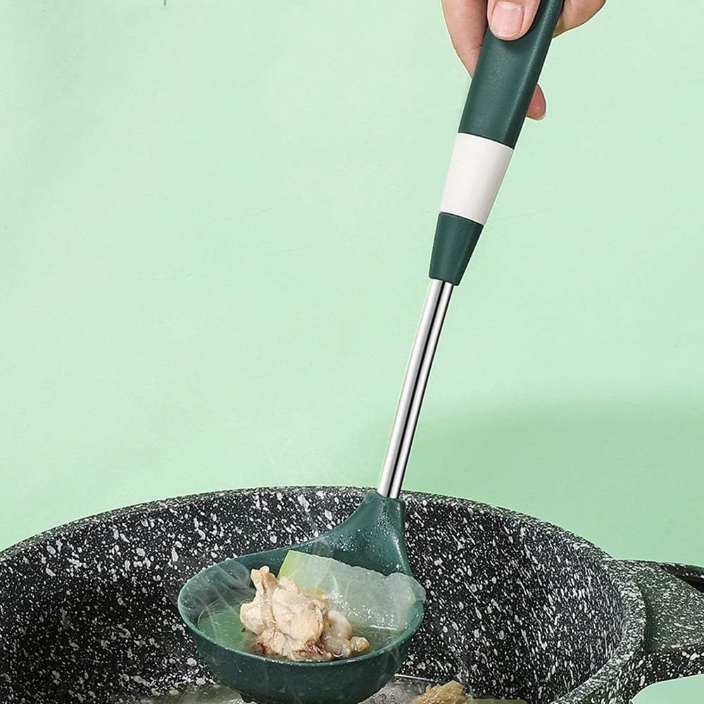 High Temperature Resistant Silicone Soup Spoon Kitchen Nonstick Long Handle view 4