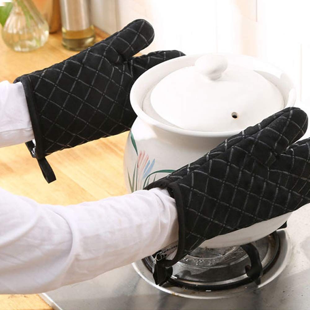 2PCS，Oven Gloves,Heat Resistant Silicone Oven Gloves Non-Slip Kitchen Oven view 3
