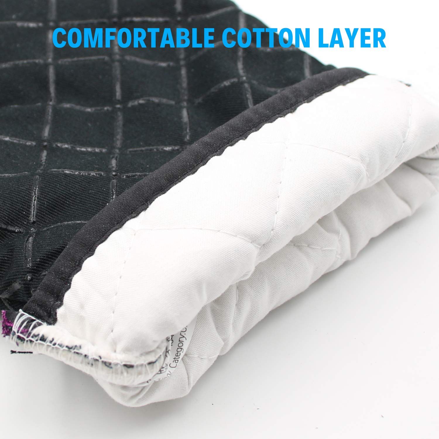 2PCS，Oven Gloves,Heat Resistant Silicone Oven Gloves Non-Slip Kitchen Oven view 4