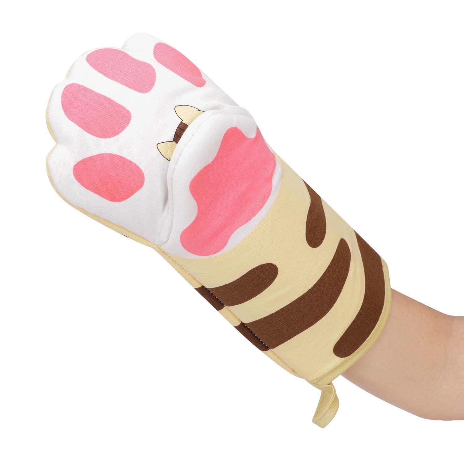 Oven gloves lovely cat design oven gloves heat resistant cooking gloves pot view 3