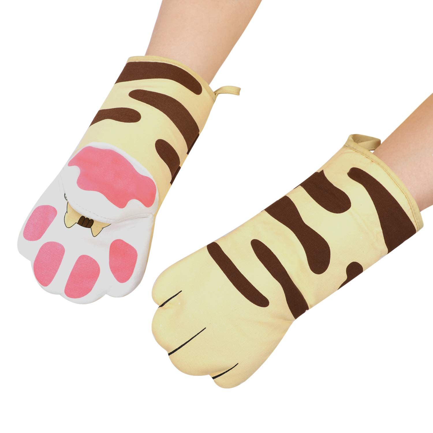 Oven gloves lovely cat design oven gloves heat resistant cooking gloves pot view 4