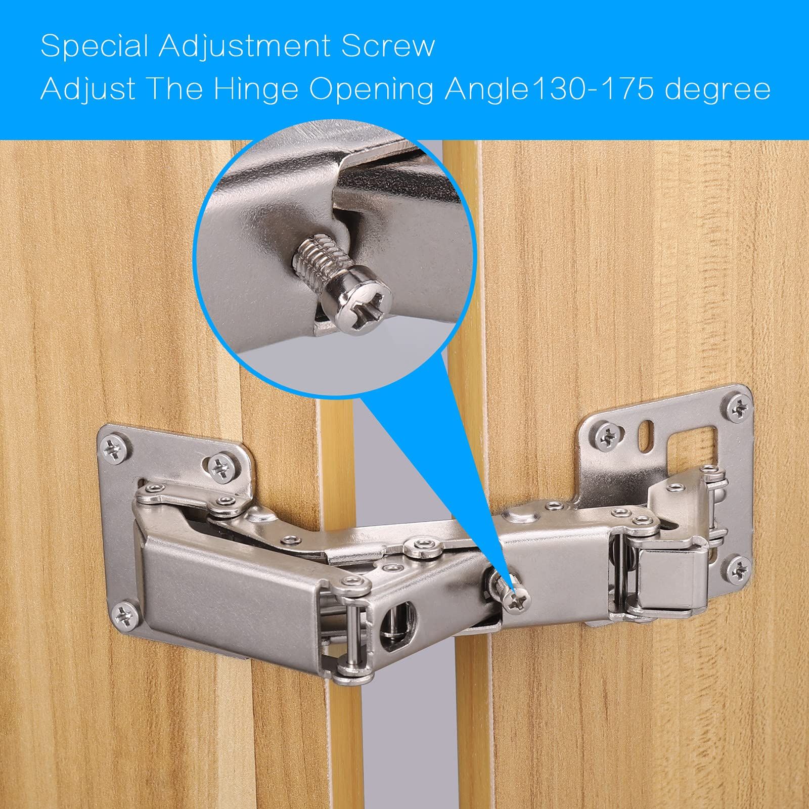90/170 Degree Soft Close Folding Shelf Hinge with 16 Screws view 3
