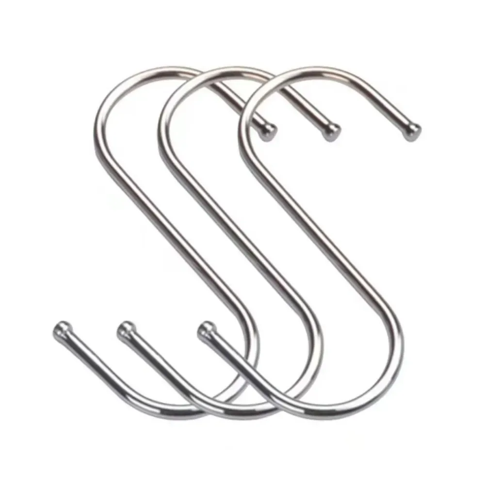 Round S Hooks - Kitchen Pot Racks Hook 5 Pack Set - Heavy Duty S Shaped — image 1