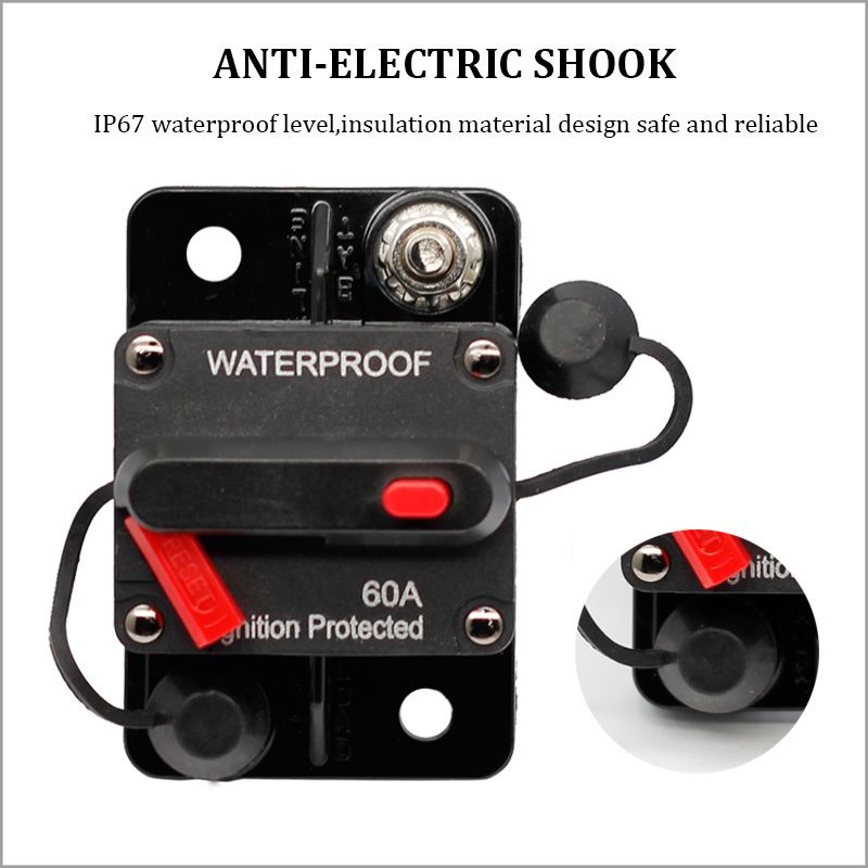 Car yacht RV protector manual self recovery 30A-300A power switch fuse seat view 3