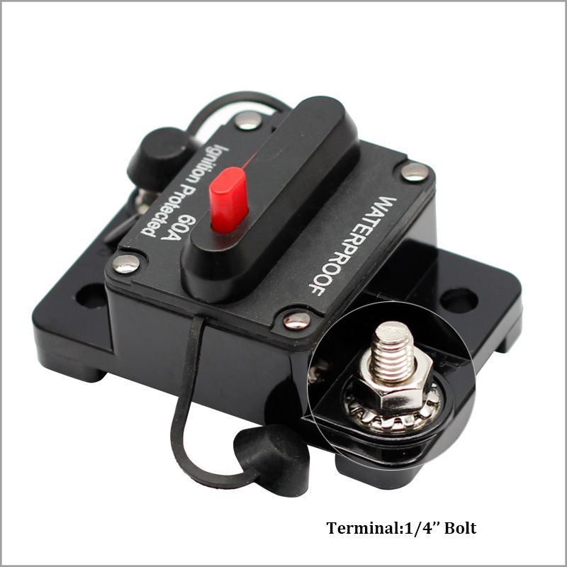 Car yacht RV protector manual self recovery 30A-300A power switch fuse seat view 5