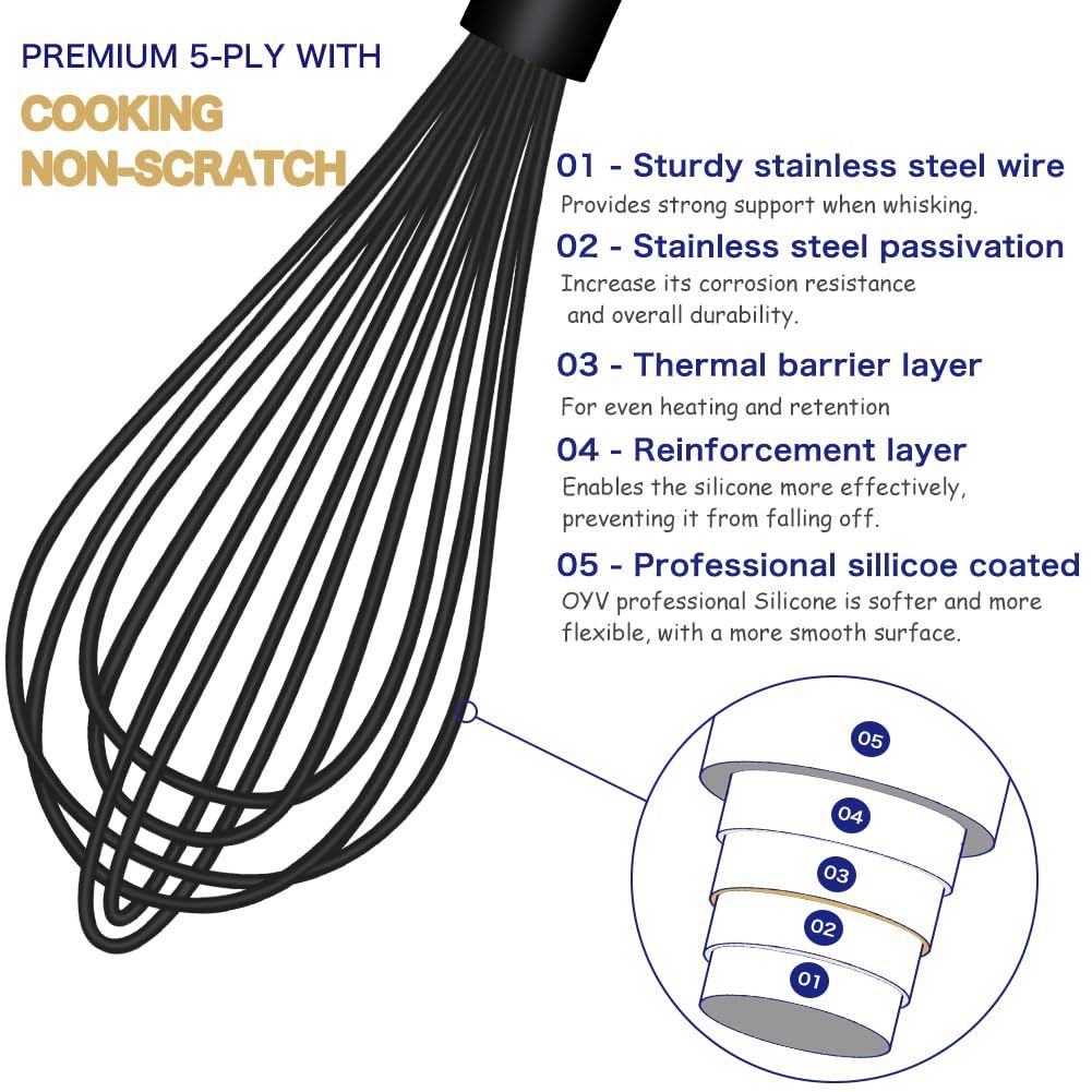 Dishwasher Safe Silicone Whisk view 3