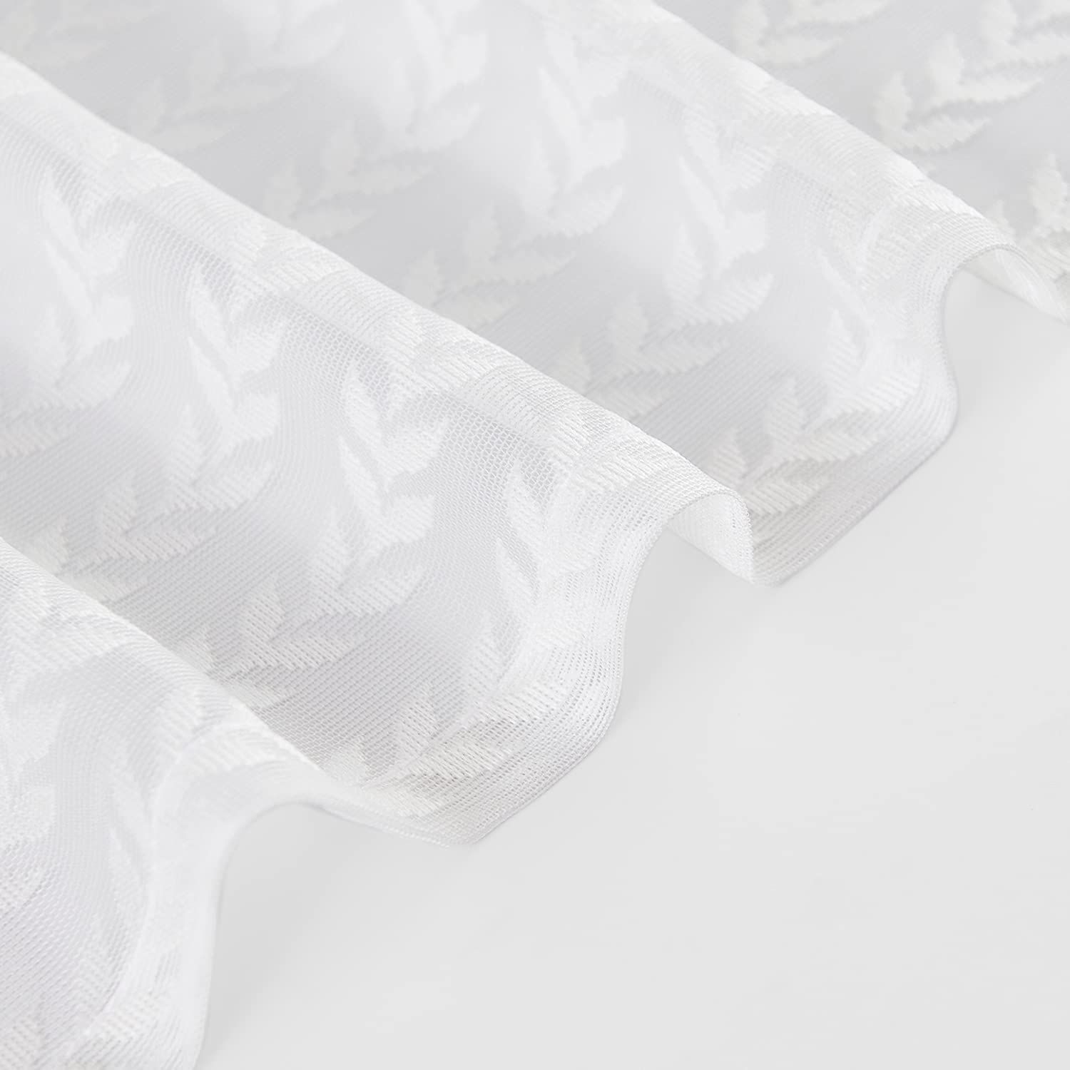 White kitchen curtains with lace view 5