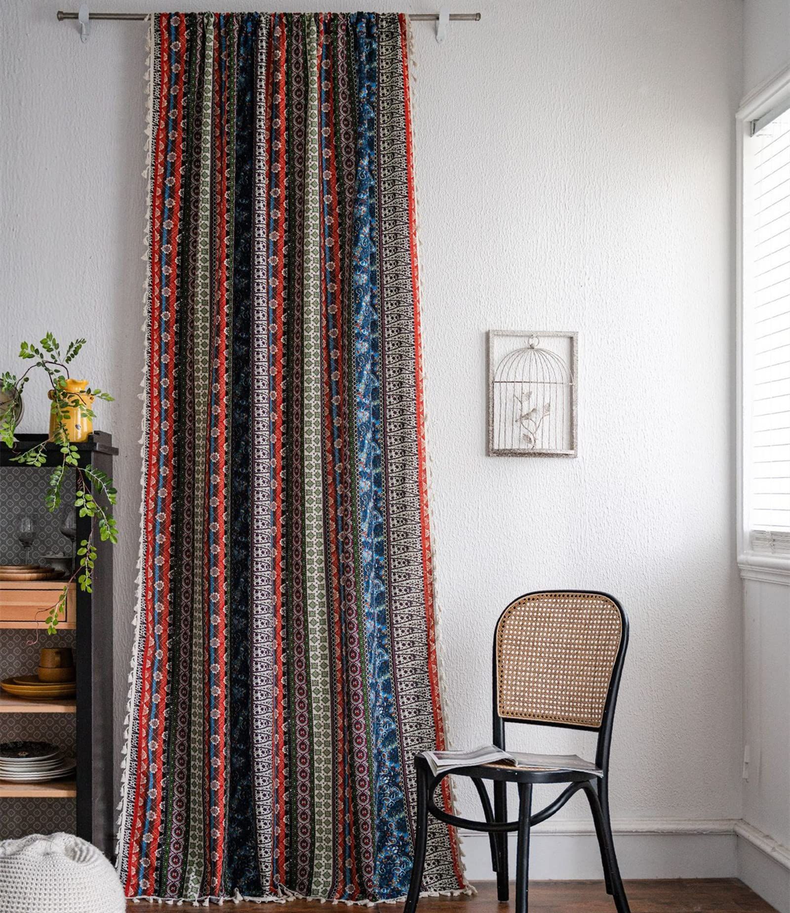 Indian Boho Curtain Ethnic Striped Curtain Tribal Hippy 1Panel Door Curtain view 2