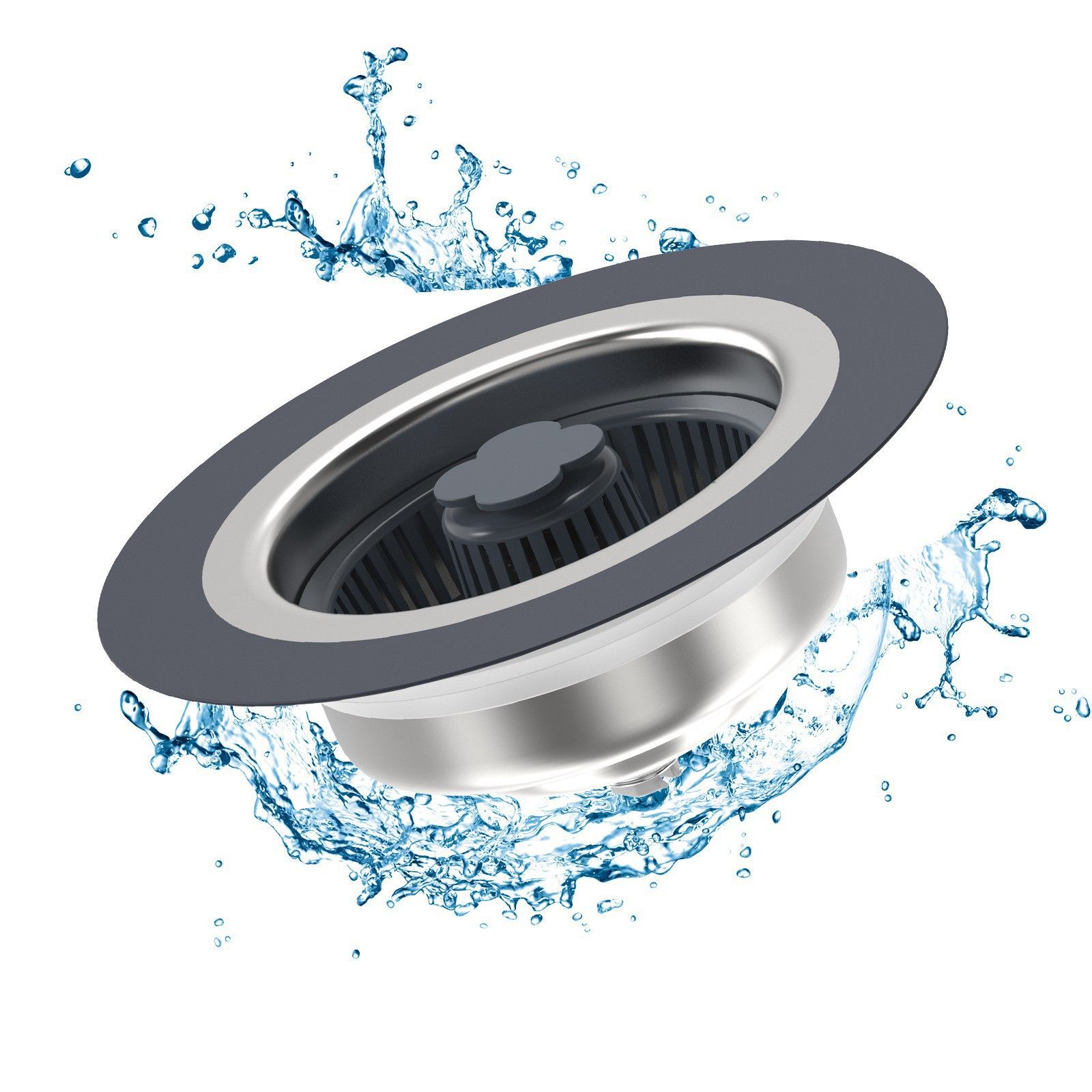 3 in 1 Kitchen Sink Strainer Stopper Combo Pop-up 304 Stainless Sink Drainer — image 1