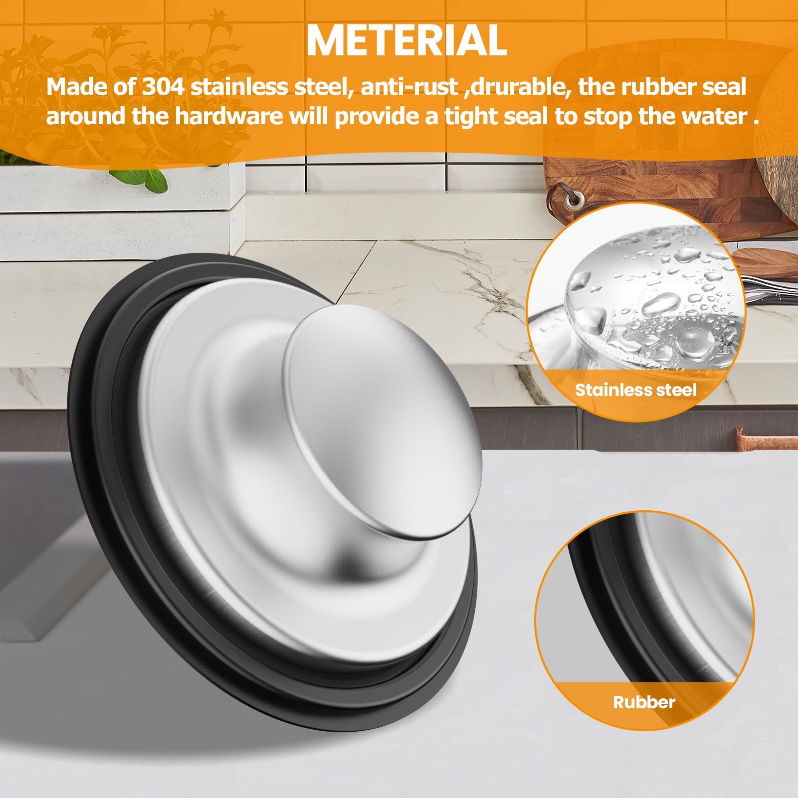 3PCS Kitchen Sink Stopper and Kitchen Sink Drain Strainer view 4