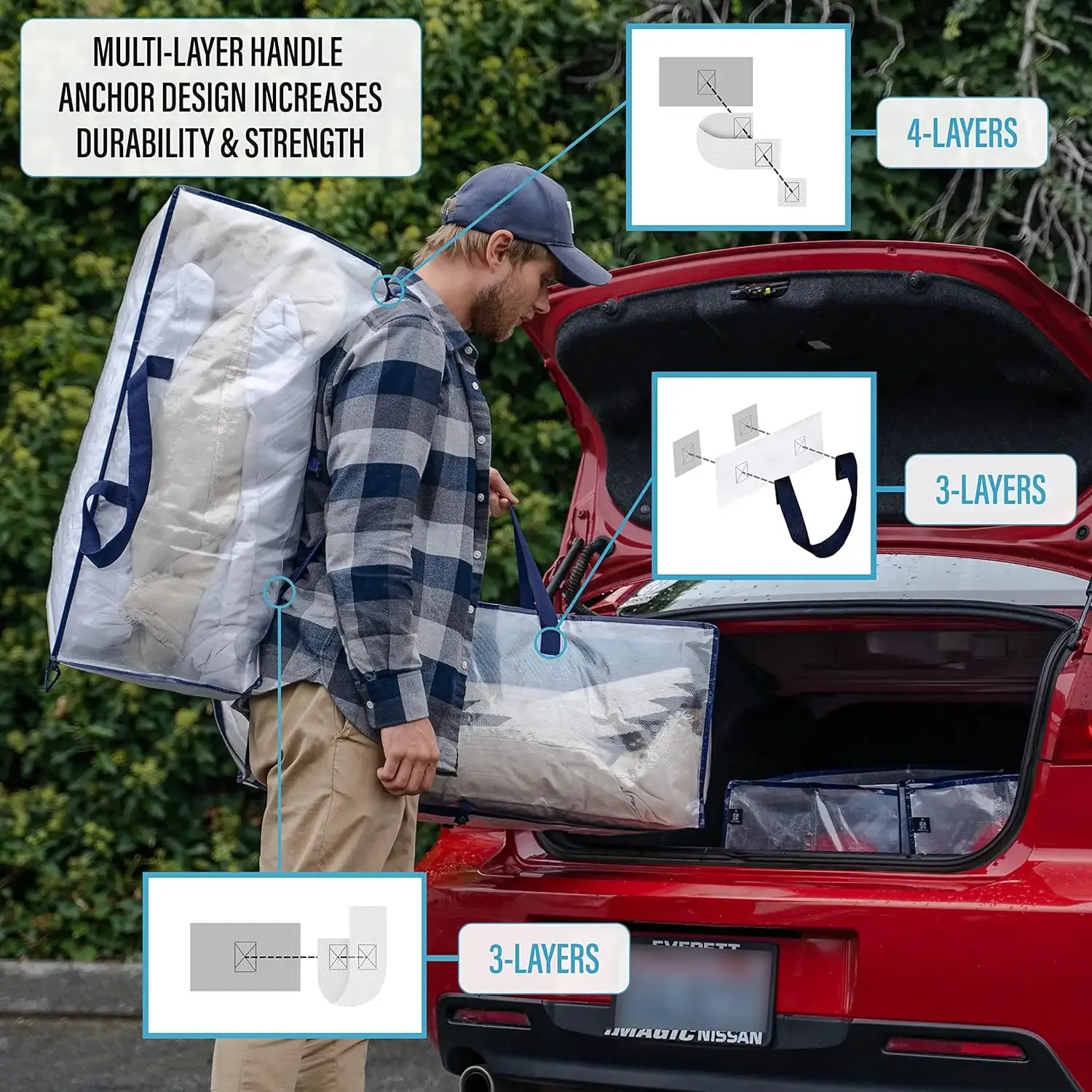 Moving Bags w/Backpack Straps view 2