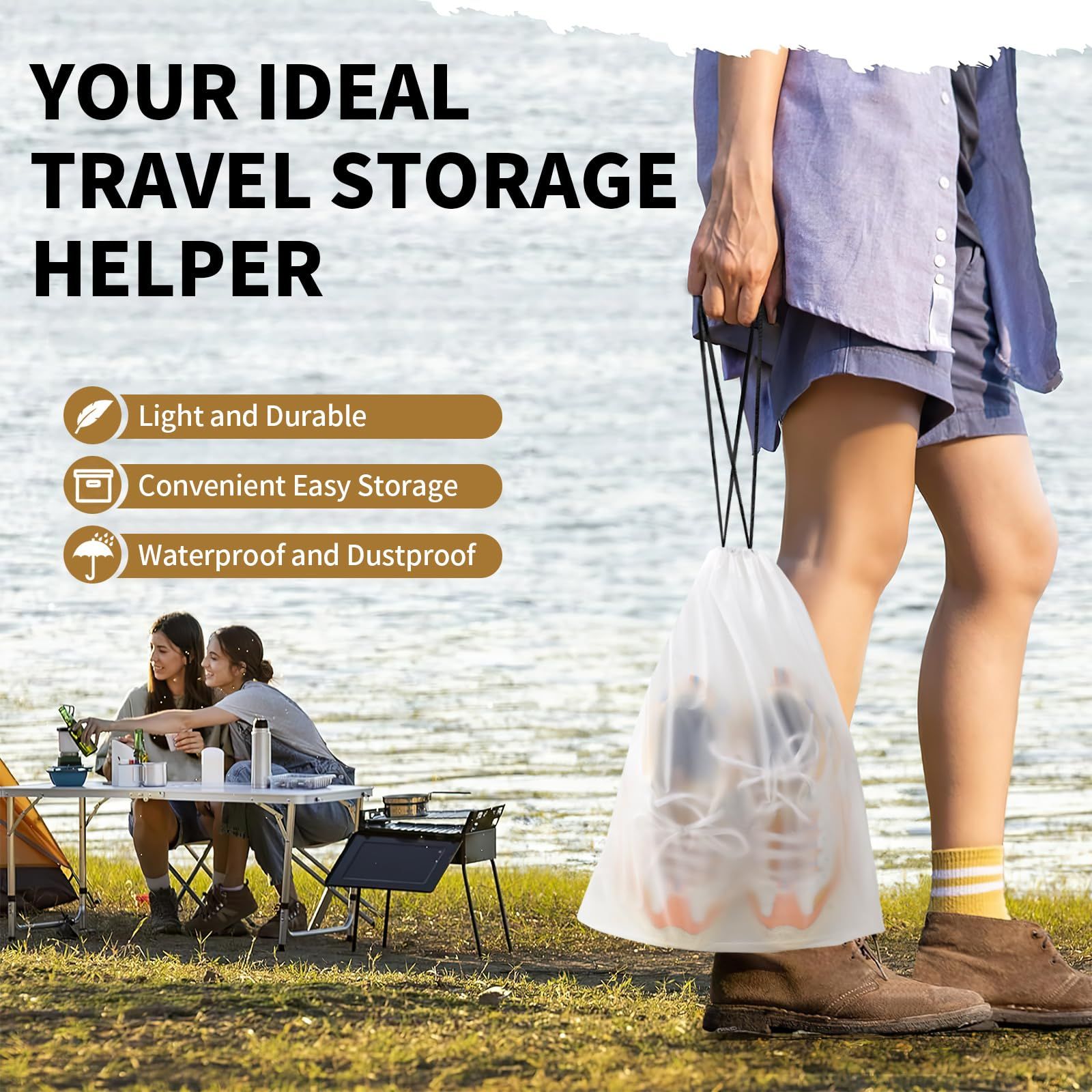 10 Pack Shoe Bags for Travel view 5