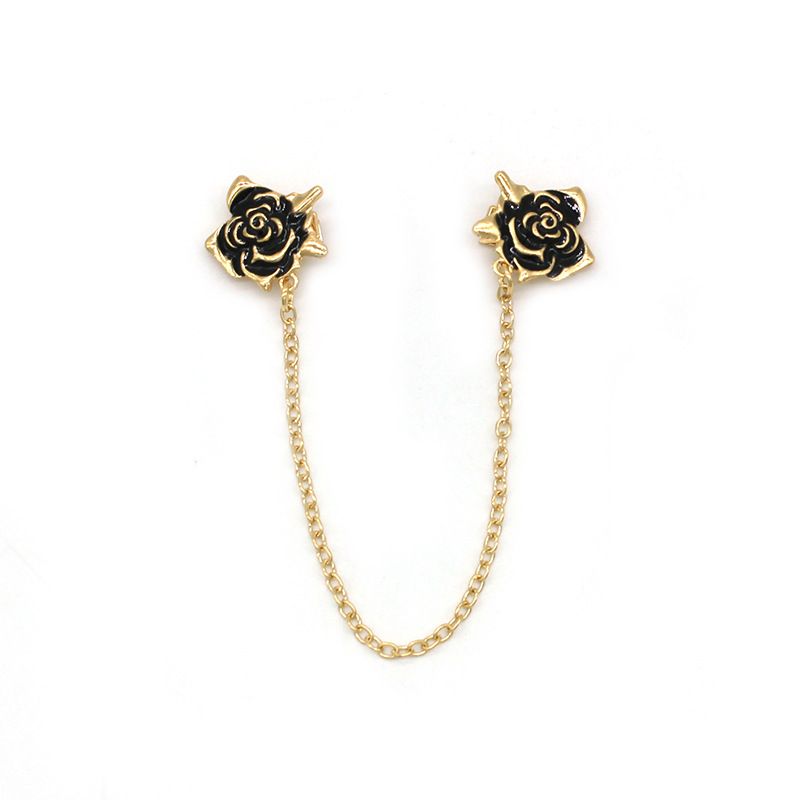 2 Pieces Rose Sweater Shawl Clips Cardigan Dresses Clip Flowers Collar Clip