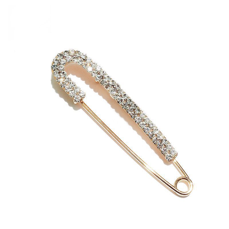 Sweater Shawl Clips Retro Pearl Brooch Pins Crystal Cardigan Collar Clip Dress