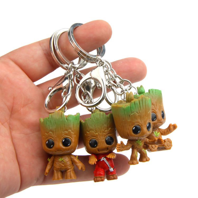Cartoon Tree People Key chain Car Keyring Bag Pendant Keychain Plant Pot Cake view 4