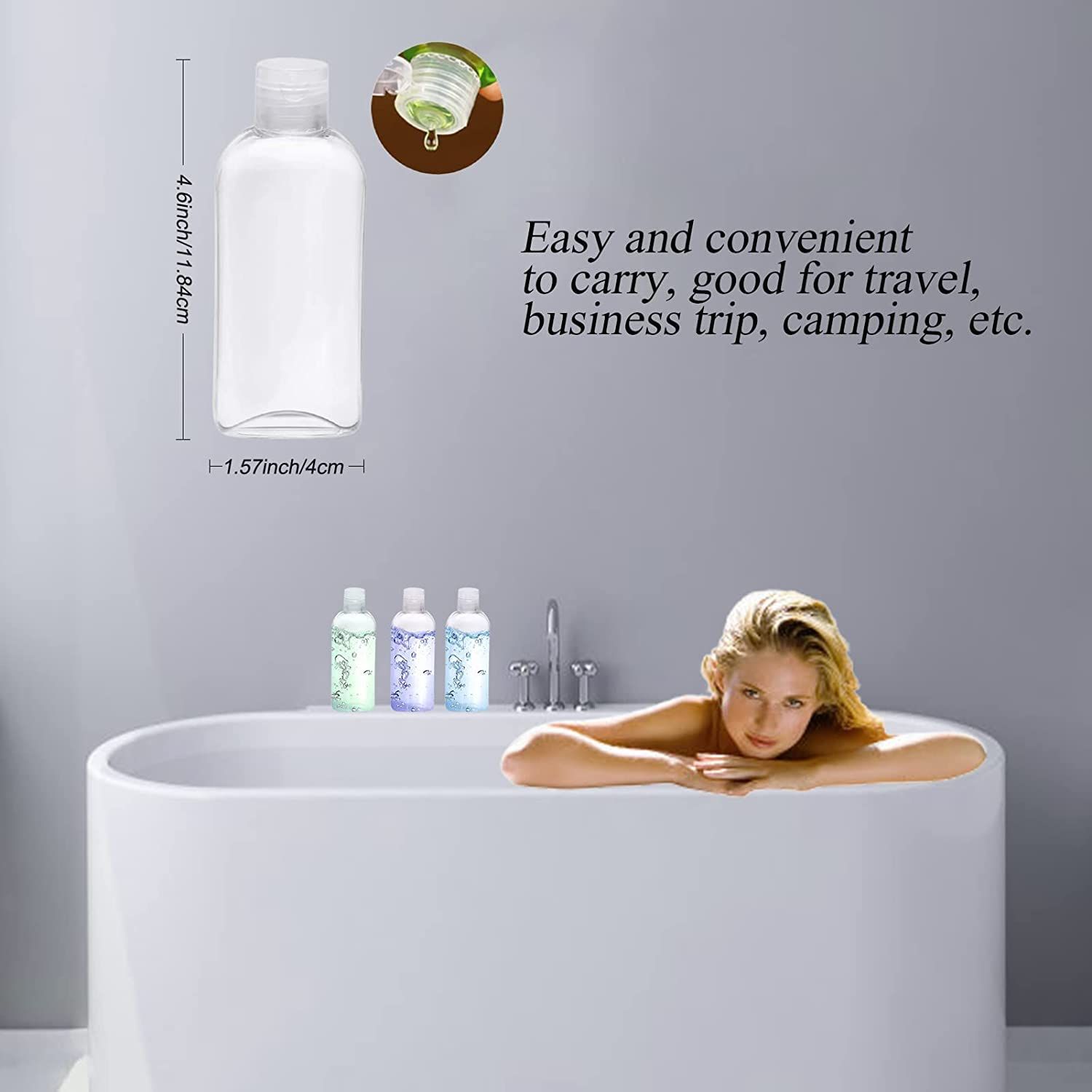Travel Size Containers Plastic Travel Bottles Leak Proof Squeeze Bottles with view 5