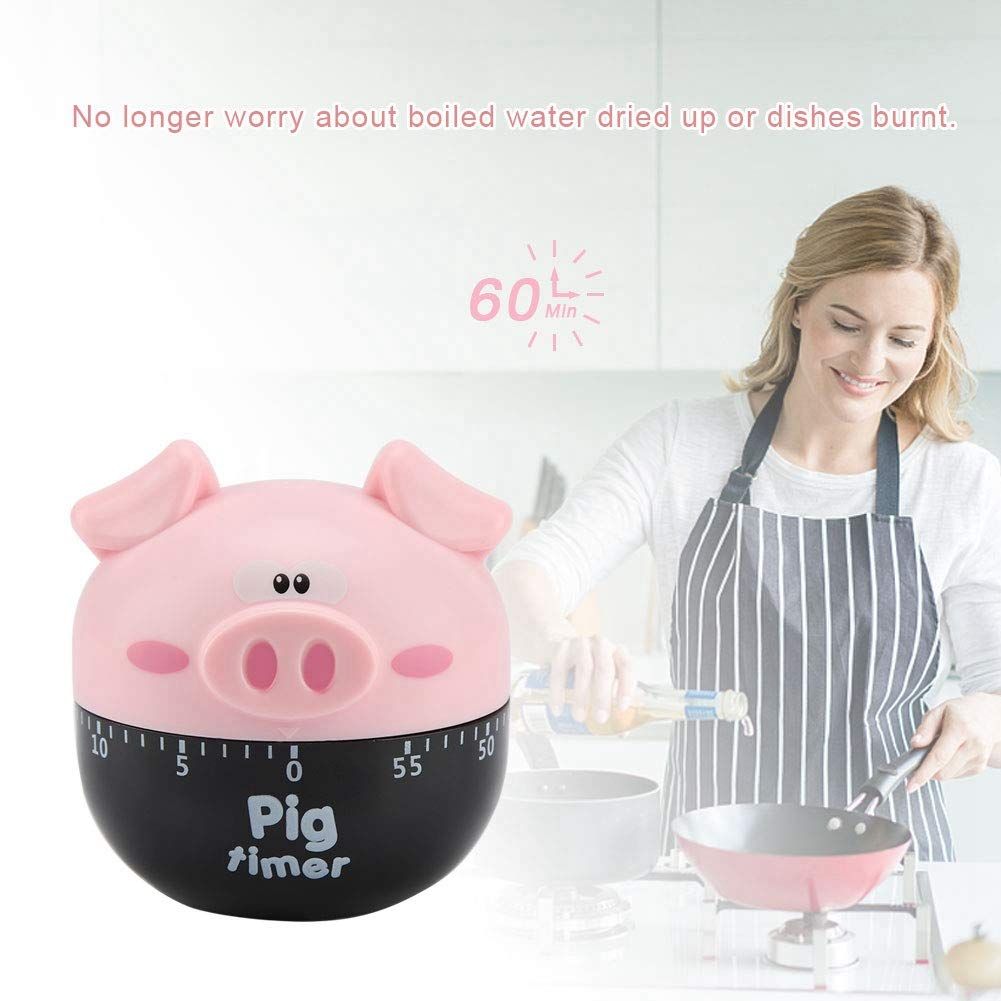 Cute Cartoon Pig Kitchen Timer Cooking Timer Cooking Mechanical Home Decor view 4