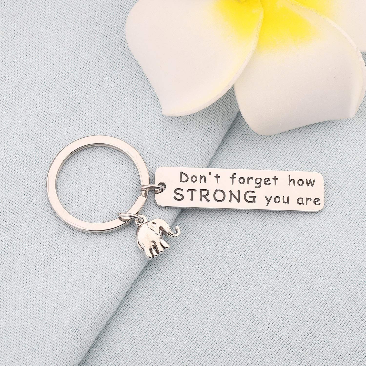Elephant Keychain Never Forget How Strong You Are Strength Jewelry Uplifting view 2