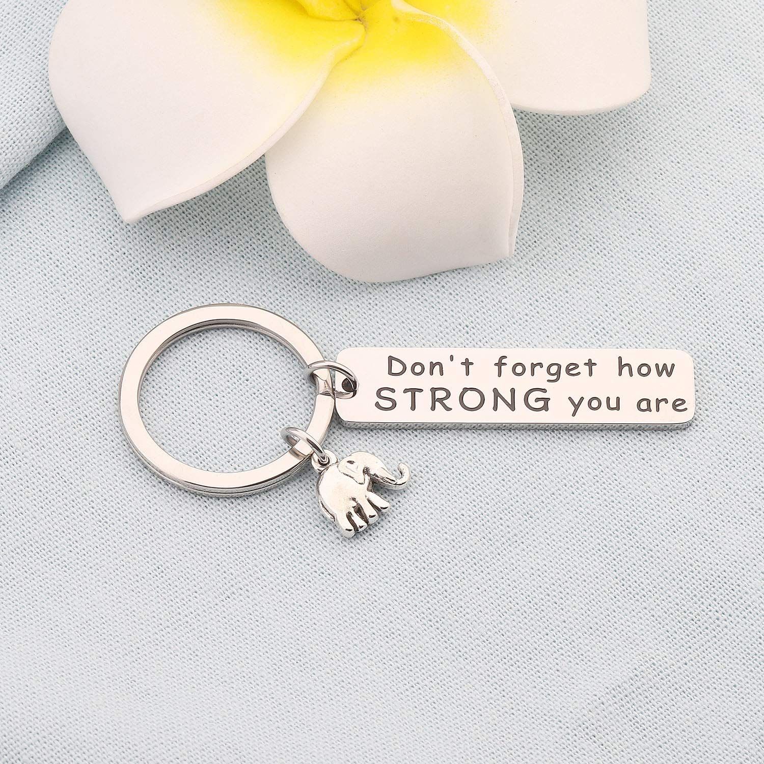 Elephant Keychain Never Forget How Strong You Are Strength Jewelry Uplifting view 3