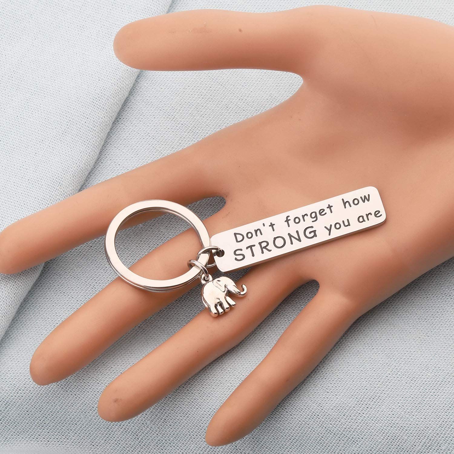 Elephant Keychain Never Forget How Strong You Are Strength Jewelry Uplifting view 4