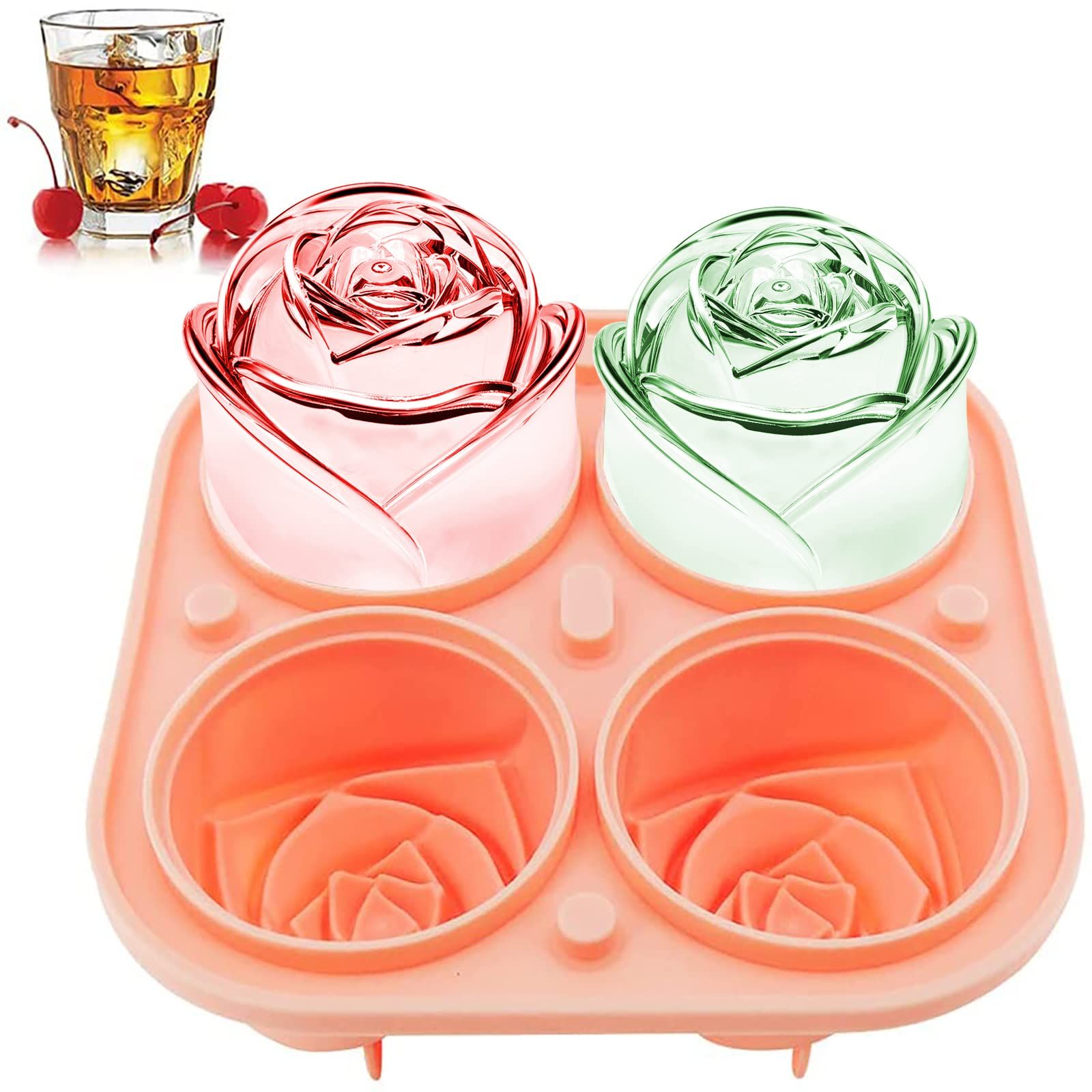 3D Rose Ice Molds Large Ice Cube Trays — image 1