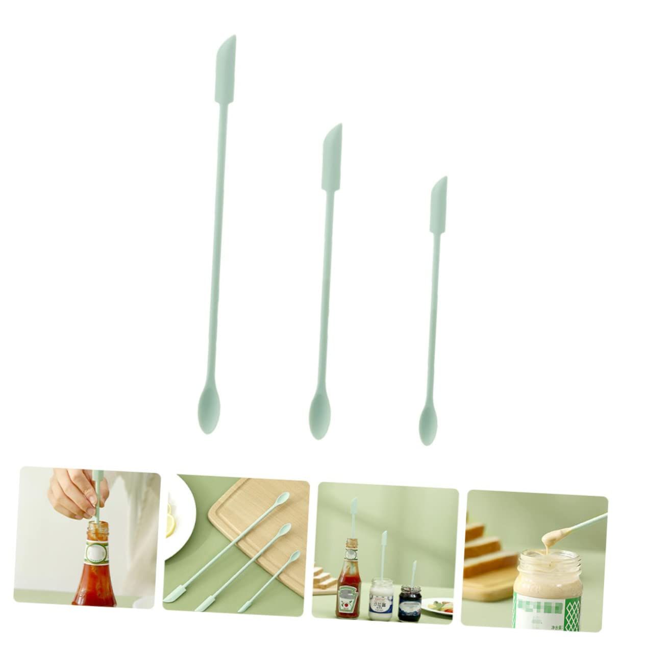 Silicone Jar Spatula 3pcs Jam Spatula Jar Spatula Dessert Jam Tool Frosting view 4
