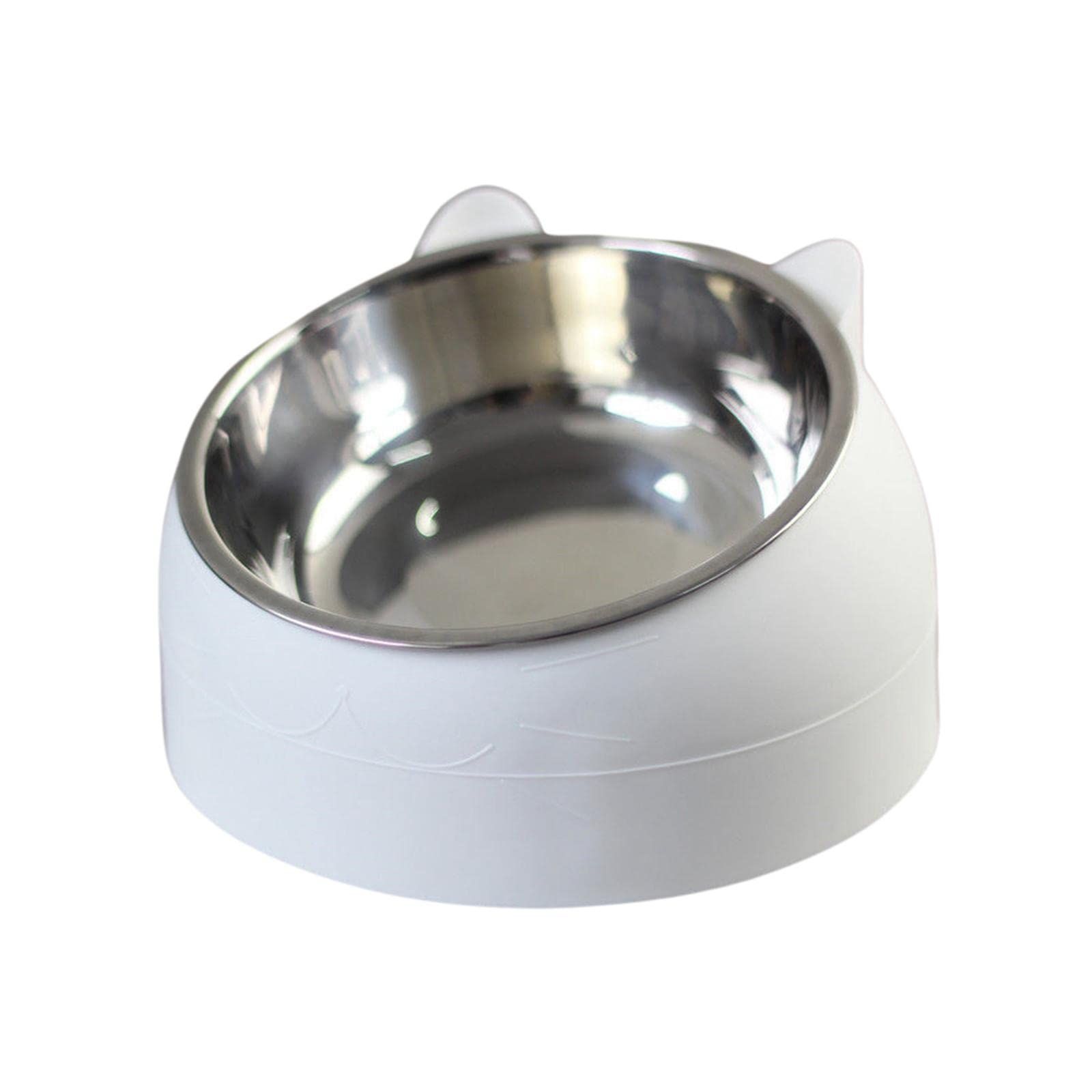 Pet Feeder Raised Water Food Feeder Stainless Steel Tilted Elevated Drinking