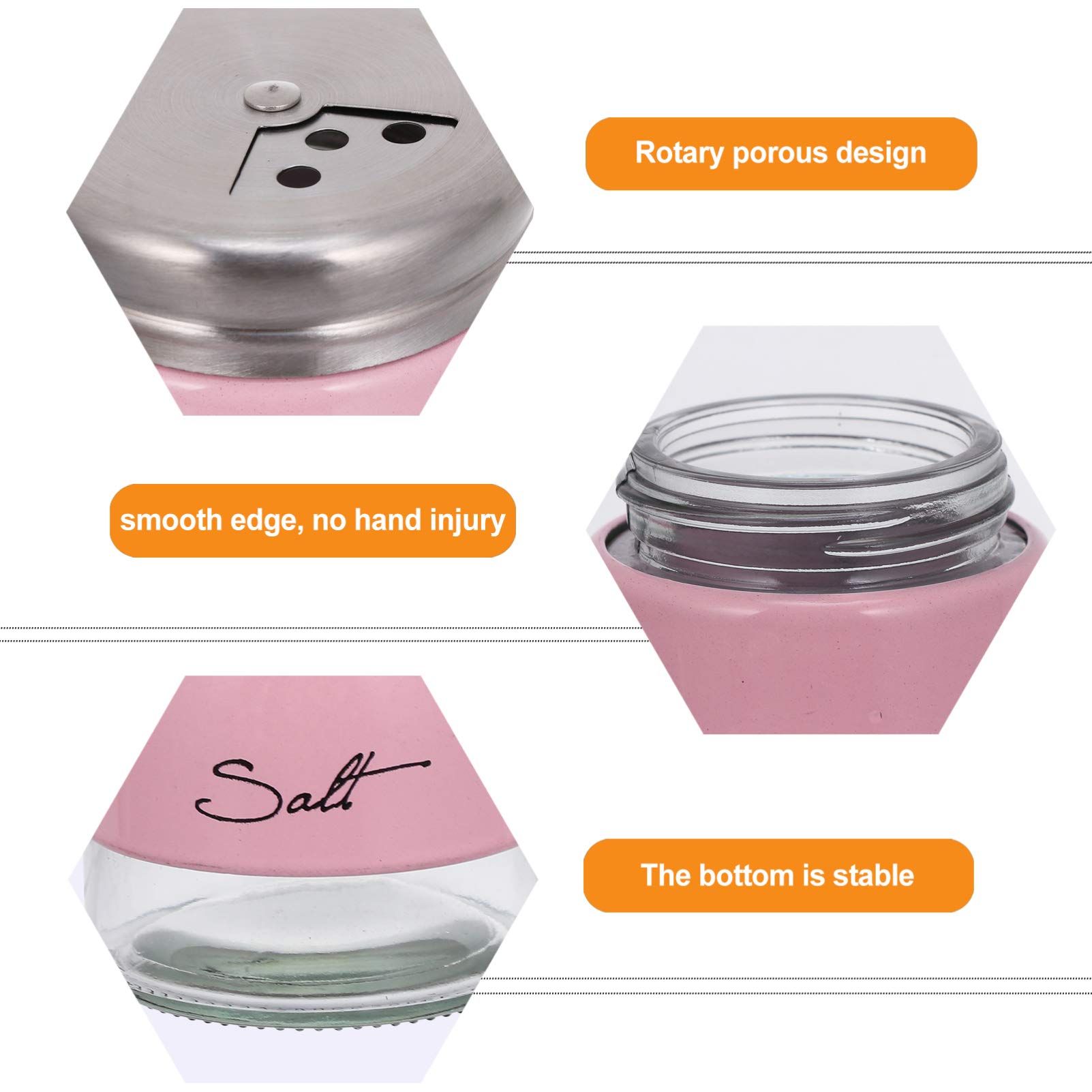 2pcs Glass Cruet Containers Spices Organizer Pepper Shaker Bottle Seasoning view 3