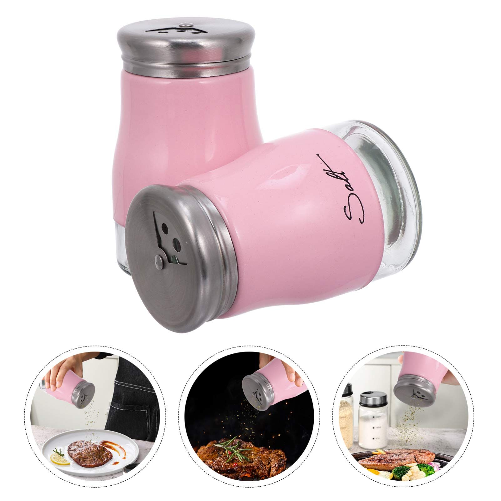 2pcs Glass Cruet Containers Spices Organizer Pepper Shaker Bottle Seasoning view 5