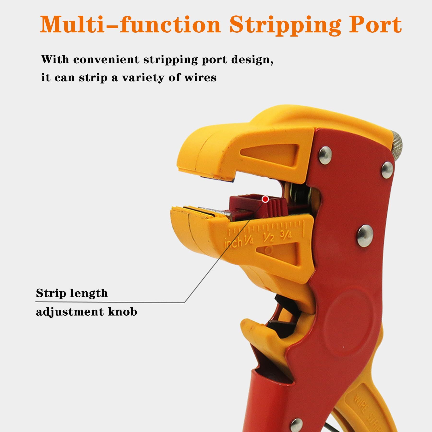 Wire Stripper, 2 in 1 Wire Stripper Tool Adjustable Cable Cutter for DIY view 2