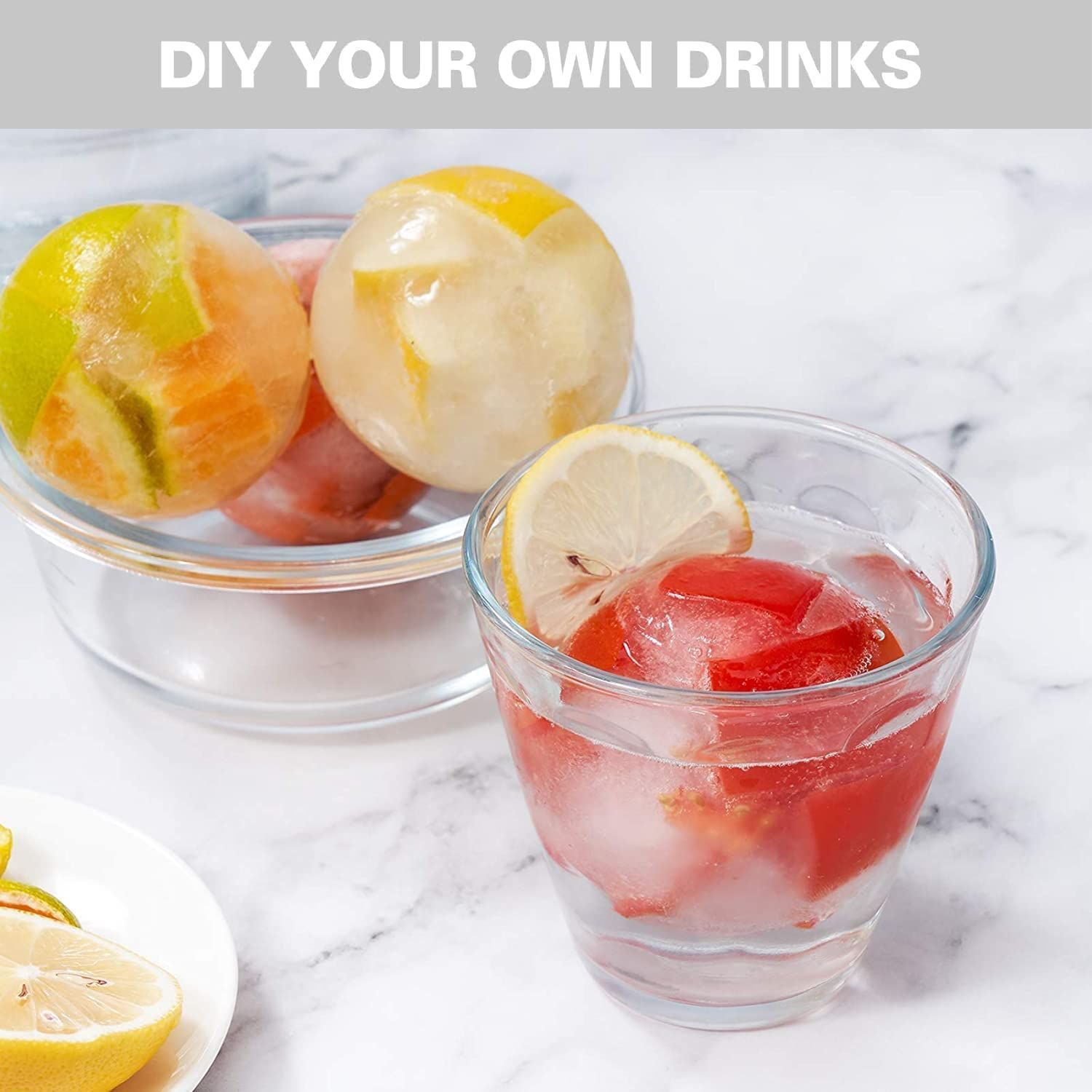 Ice Cube Tray, Large Sphere Ice Ball Maker with Lid & Funnels, Silicone Ice view 4