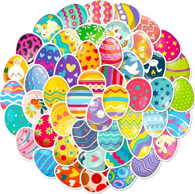 100 Pcs Egg Stickers, Basket Stuffers Basket Stuffers。Decoration Easter Egg view 2