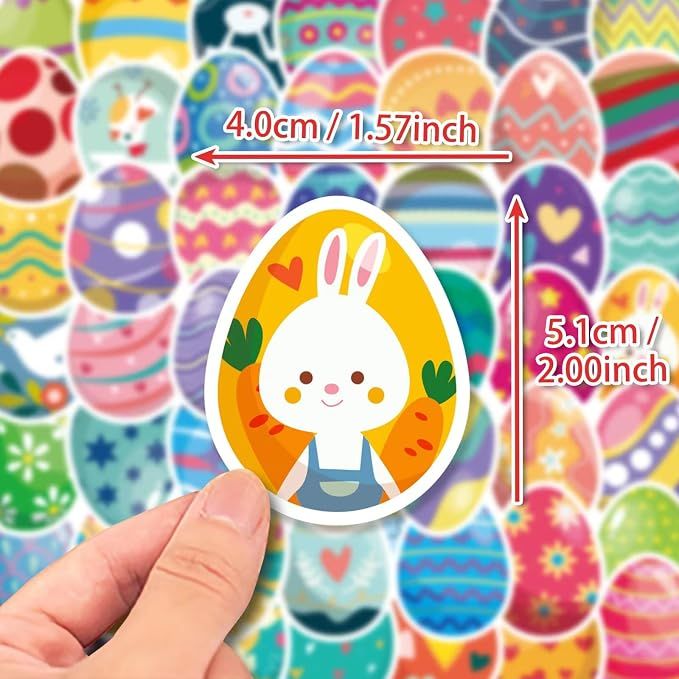 100 Pcs Egg Stickers, Basket Stuffers Basket Stuffers。Decoration Easter Egg view 3