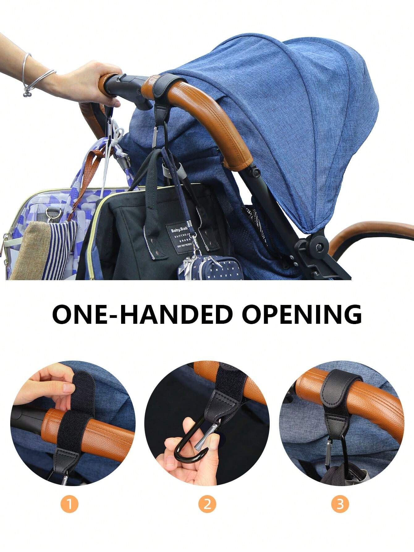 2PCS Universal Stroller Hooks view 3