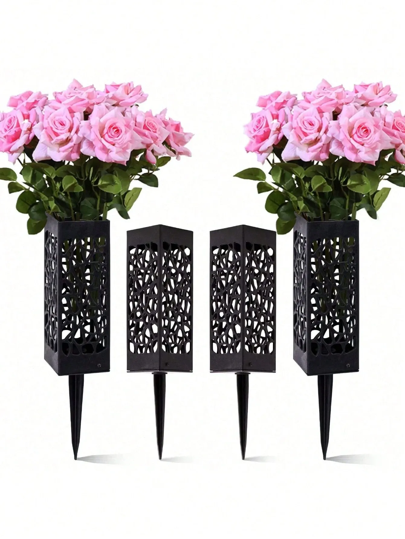 2Pcs Memorial Flower Stand Grave Vases - Weather-Resistant Cemetery Flower view 5
