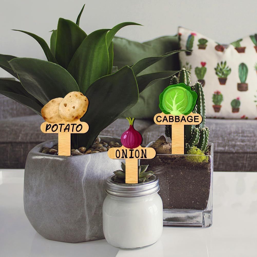 15Pcs Wooden Plant Labels Set - 15 Unique Styles For Garden Organization view 2
