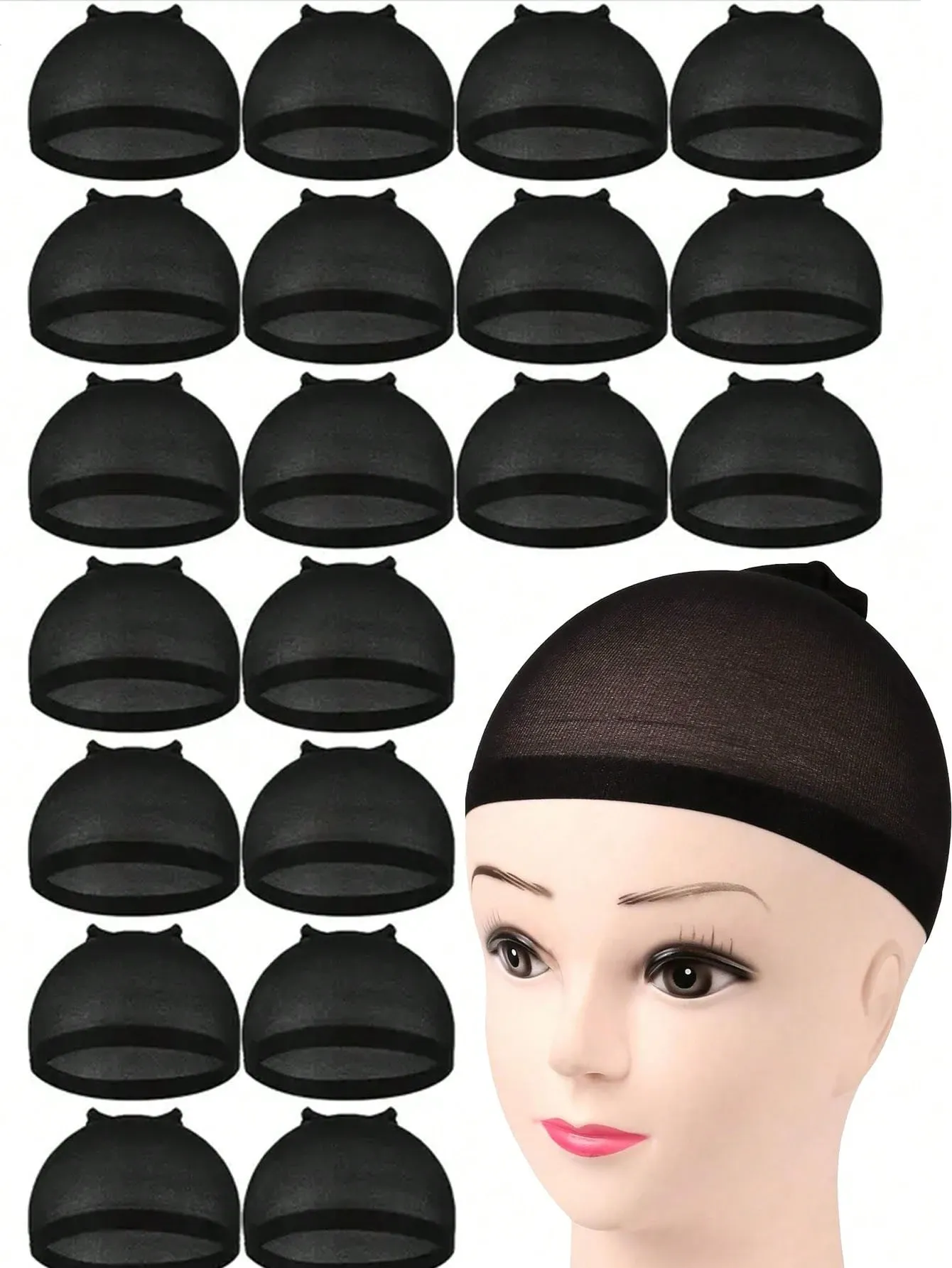 20 Pcs Wig Cap Inner Net Stretch Mesh Dome Wig Caps For Women Lightweight view 2