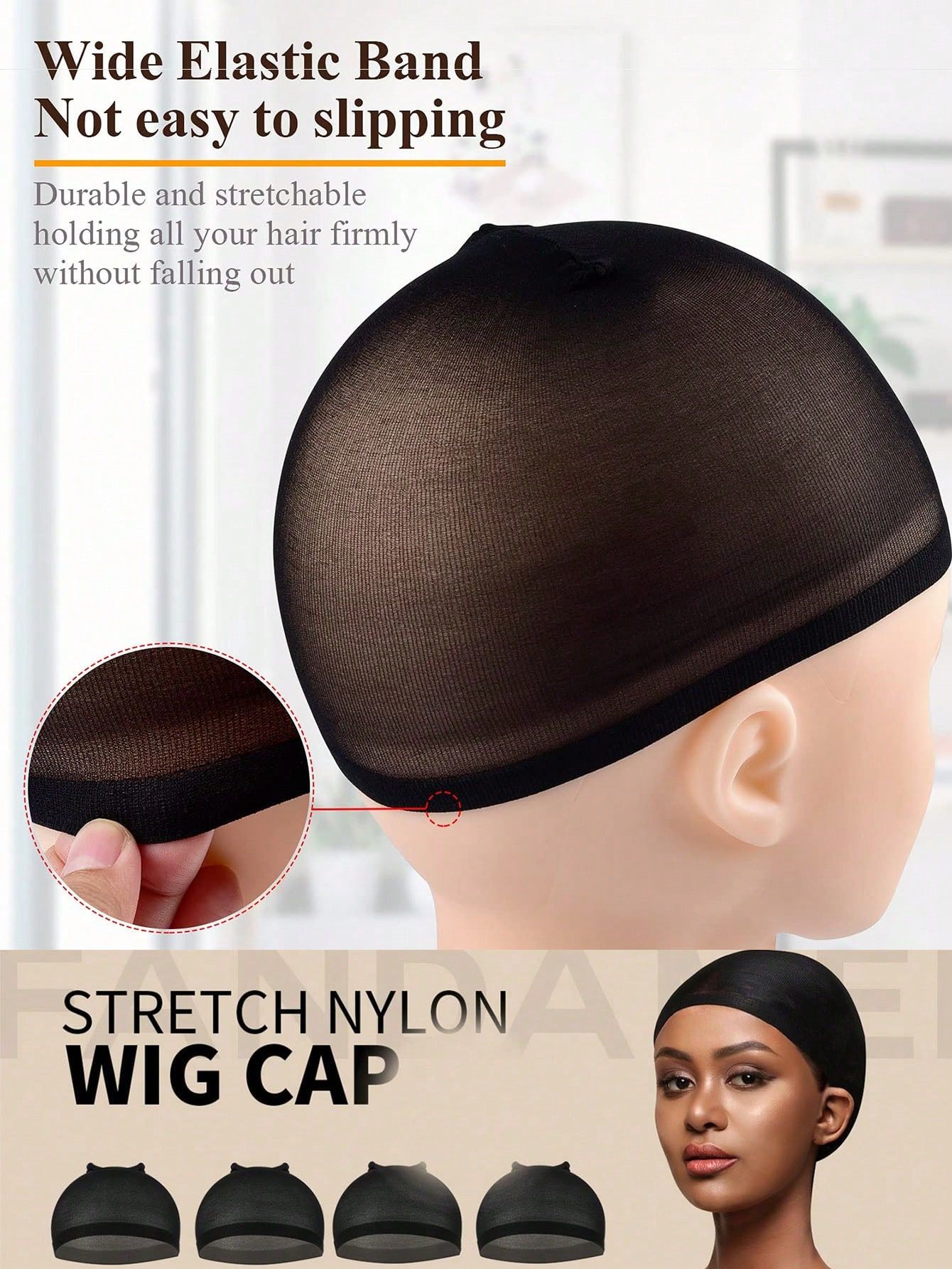 50 Pcs Wig Cap Inner Net Stretch Mesh Dome Wig Caps For Women Lightweight view 3