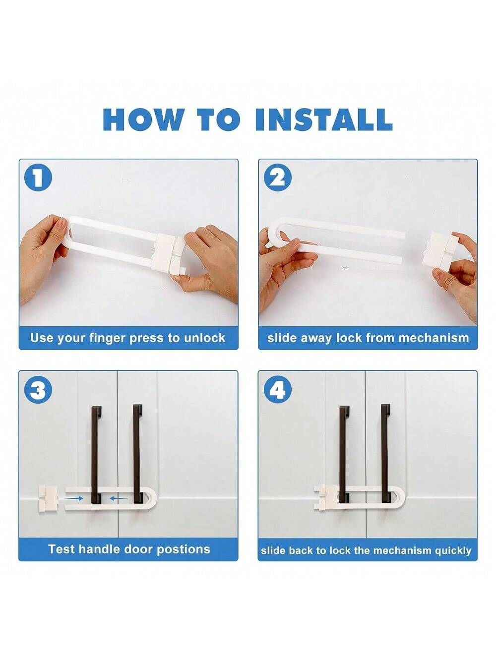 4Pcs Safety Drawer Latches view 3