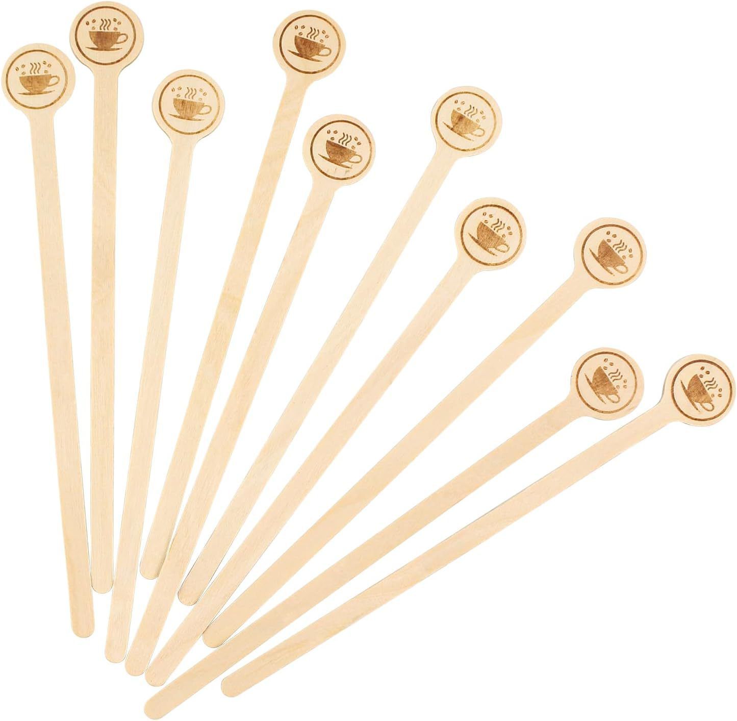 100Pcs Wooden Coffee Stirrers - 5.9" Disposable Coffee Stir Sticks For Coffee view 5