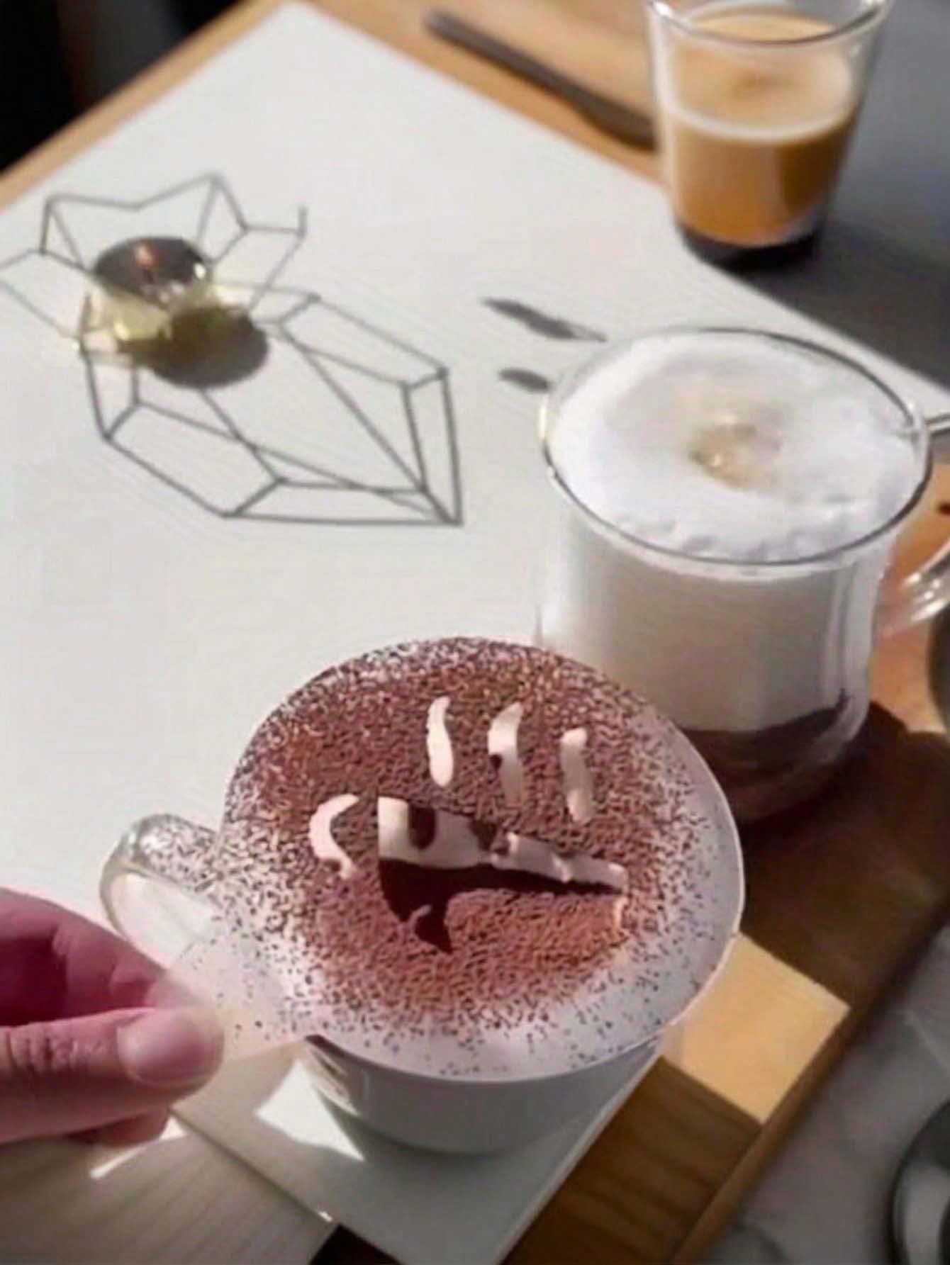 16Pcs Coffee Stencils Kit - Professional Barista Tools For Cappuccino view 4