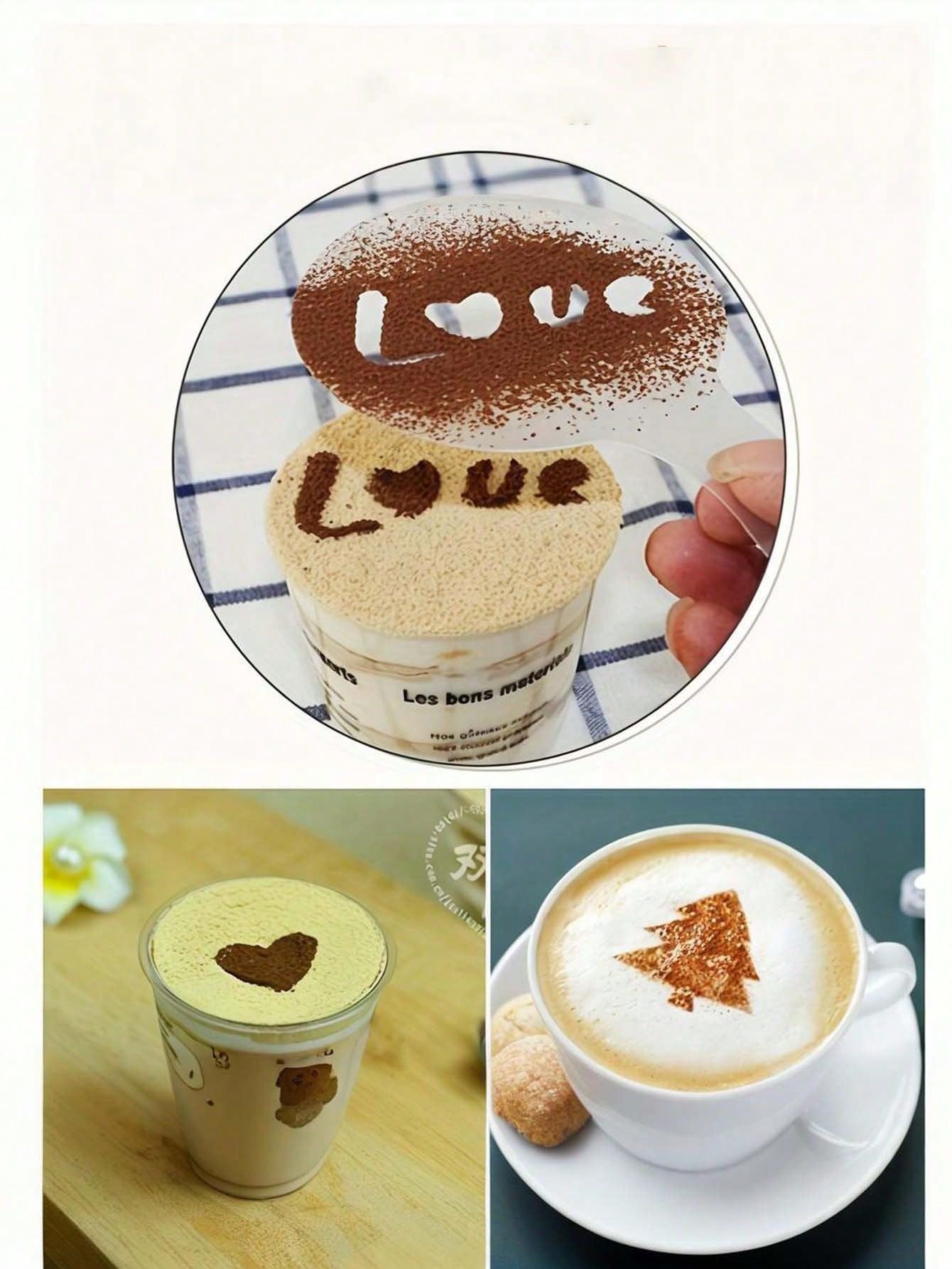 16Pcs Coffee Stencils Kit - Professional Barista Tools For Cappuccino view 5