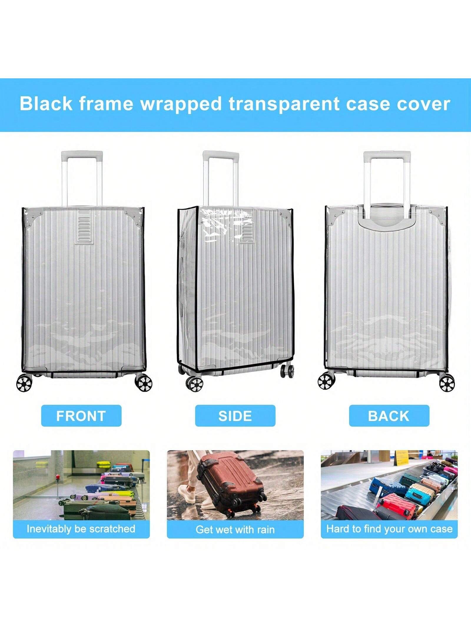 Heavy Duty High Quality PVC Luggage Cover Transparent Design Telescopic Handle view 3