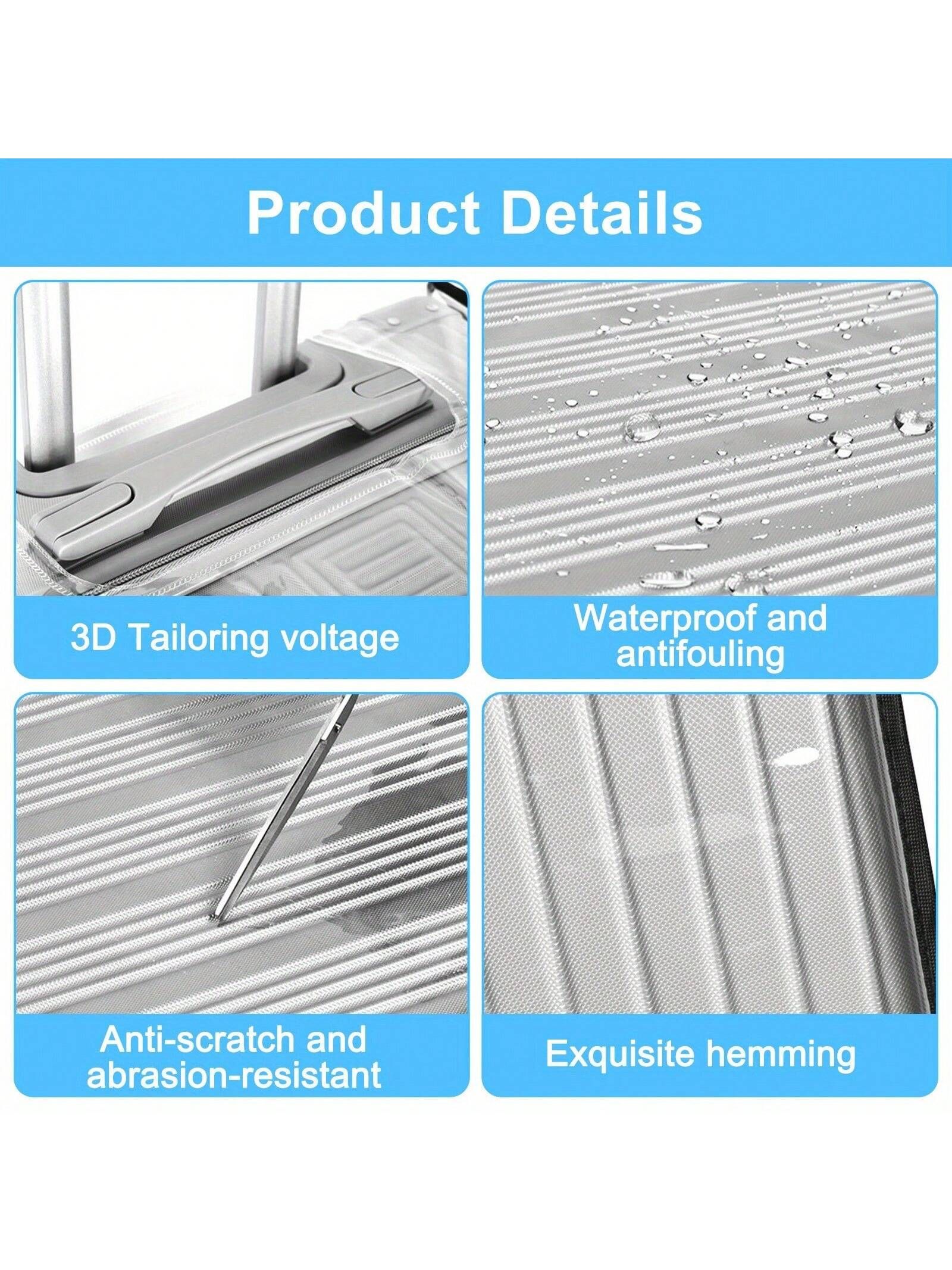 Heavy Duty High Quality PVC Luggage Cover Transparent Design Telescopic Handle view 4