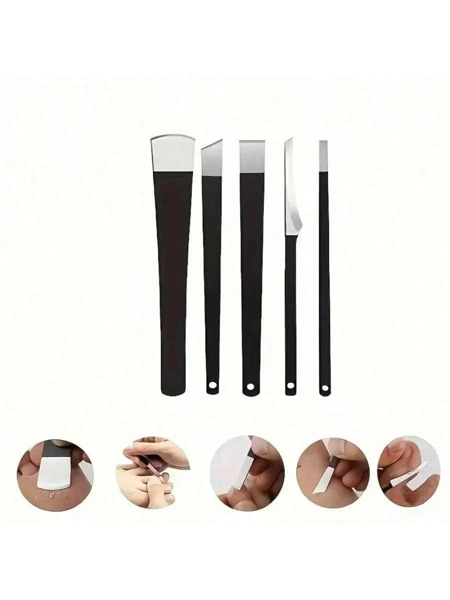5pcs Stainless Steel Ingrown Toenail Tool Set Pedicure Foot Care Kit For Hard view 2