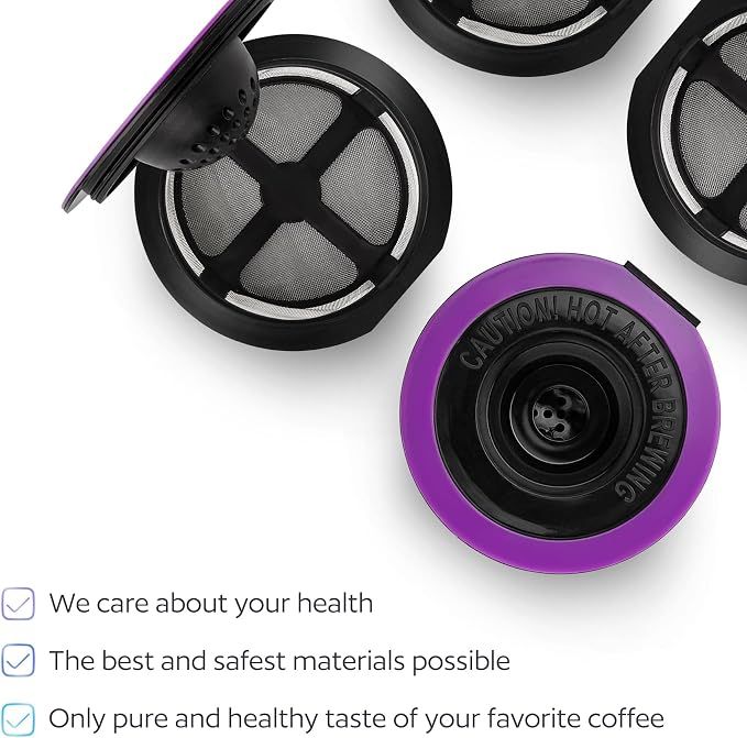 4 Black Reusable K Cups for Coffee Makers - Compatible with K-Classic view 4