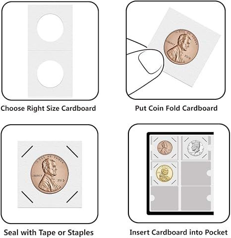 Coin Albums for Cardboard Holders - 60 Pockets 2x2 inches Coin Storage Books view 5