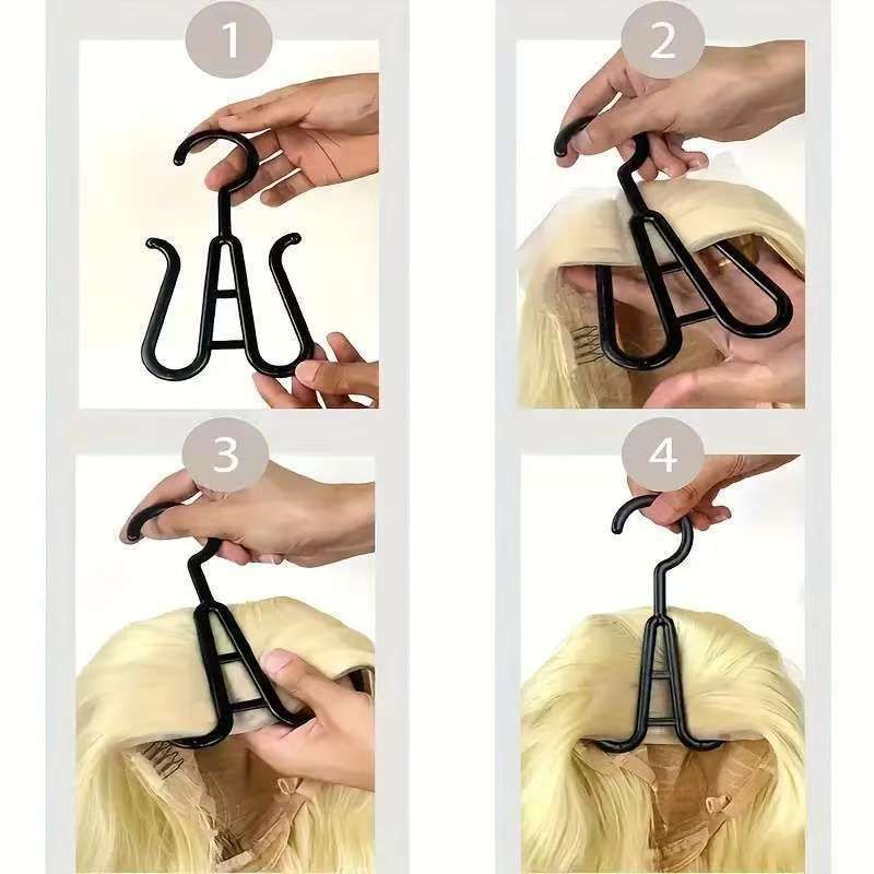 3pcs Portable Wig Hanger Reinforced Hooks For Hanging Wigs Display Holder For view 2