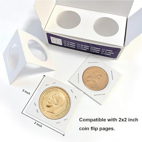 200pcs Cardboard Coin Holders Flip 2" x 2" Coin Flips for Coin Collection in 4 view 3